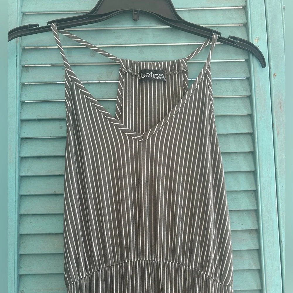 Duetime Maternity Striped Maxi Dress - Picture 3 of 5